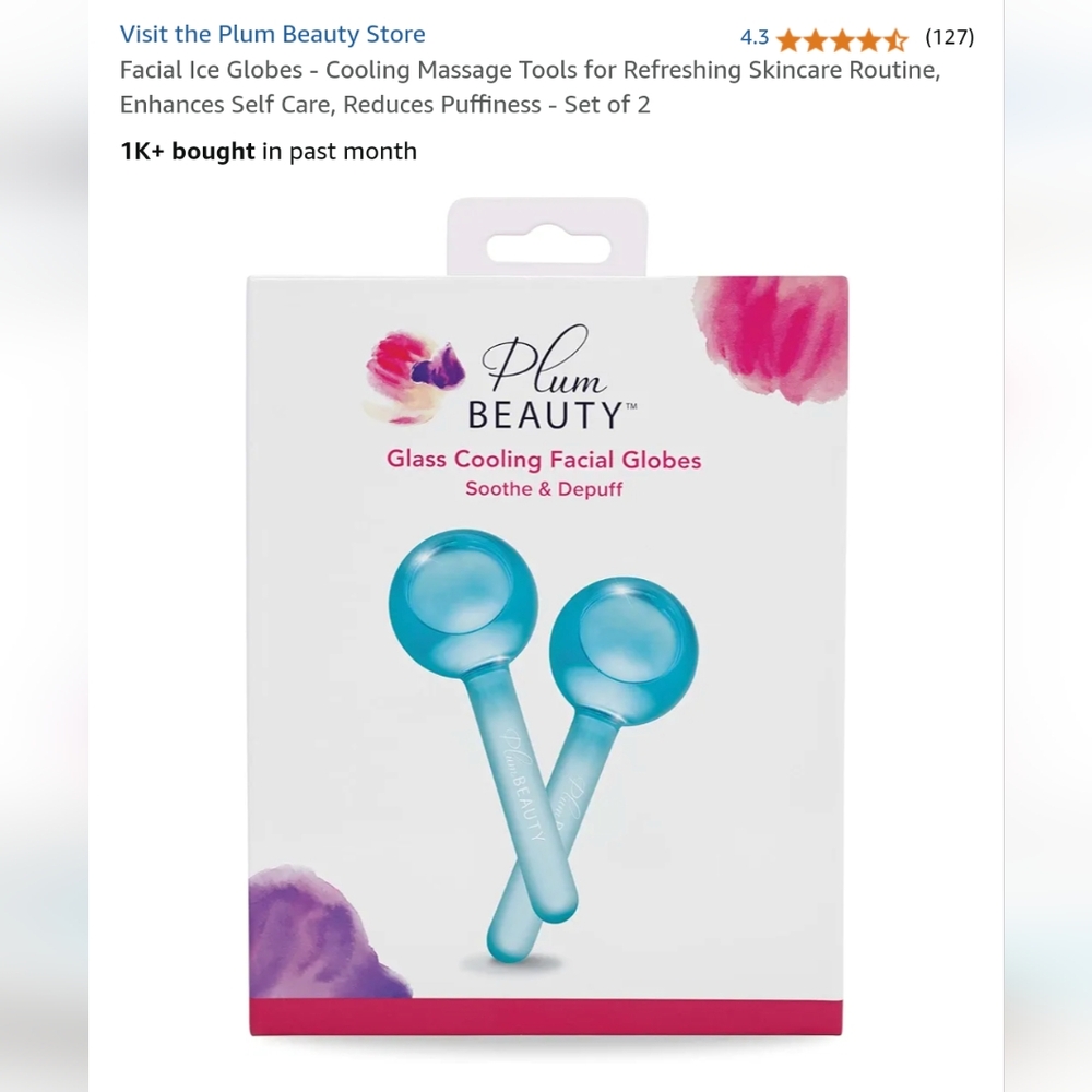 NEW! UNOPENED! Glass cooling facial globes by Plum Beauty